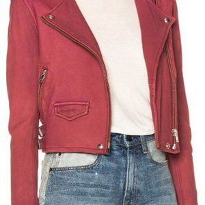 IRO Red Leather Jacket Size 40